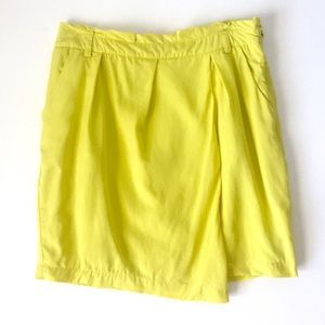 Lemon yellow wrap front skirt